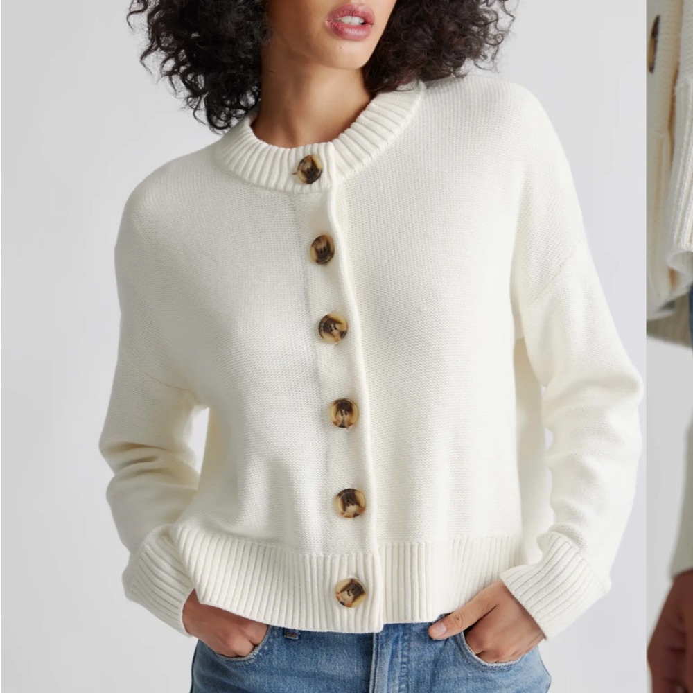 Quince 100% Organic Cotton Cropped Cardigan